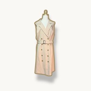 Monroe & Main Beige Double-Breasted Belted Trench Dress Plus Size 22W